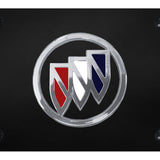 Buick (Tri-Color Fill) License Plate - Chrome on Black - Official Licensed