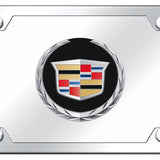 Cadillac (New/Black Backing) Plate Kit - Chrome on Mirrored - Official Licensed