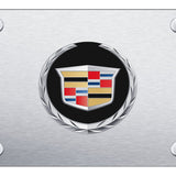Cadillac (New/Black Backing) Plate - Chrome on Brushed - Official Licensed
