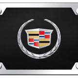 Cadillac (New) Plate Kit - Chrome on Black - Official Licensed