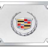 Cadillac (New) Plate Kit - Chrome on White - Official Licensed