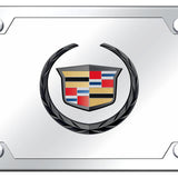 Cadillac (New) Plate Kit - Black Pearl on Mirrored - Official Licensed