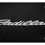 Cadillac OEM Name License Plate - Chrome on Black - Official Licensed