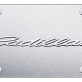 Cadillac OEM Name License Plate - Chrome on Brushed - Official Licensed