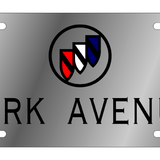 Buick Park Avenue - Stainless Steel License Plate - Park Avenue Logo and Word