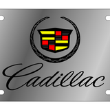 Cadillac - Stainless Steel License Plate - Cadillac Logo with Script