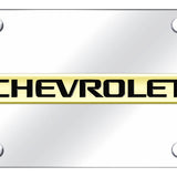 Chevrolet Name License Plate - Gold on Mirrored - Official Licensed