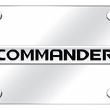 Jeep Commander Name License Plate - Chrome on Mirrored - Official Licensed