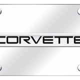 Chevrolet Corvette C4 Name License Plate - Chrome on Mirrored - Official Licensed