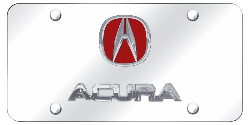 Dual Acura (Red Fill) License Plate - Official Licensed
