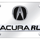Dual Acura RL License Plate - Chrome on Mirrored - Official Licensed