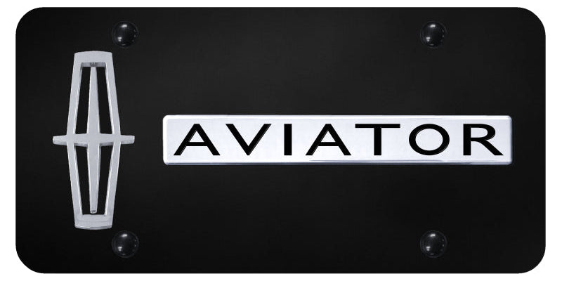 Dual Aviator Vert. (Black Fill) Plate - Official Licensed