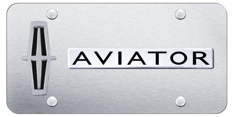 Dual Aviator Vert. (Black Fill) Plate - Official Licensed