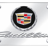 Dual Cadillac (New/Black Backing) Plate - Chrome on Mirrored - Official Licensed
