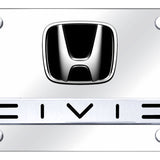Dual Honda Civic (Reverse C) License Plate - Chrome on Mirrored - Official Licensed