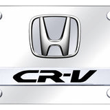 Dual Honda CR-V (No Fill) License Plate - Chrome on Mirrored - Official Licensed