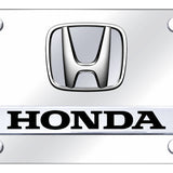 Dual Honda (No Fill) License Plate - Chrome on Mirrored - Official Licensed
