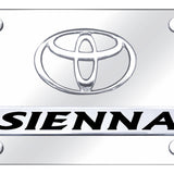 Dual Toyota Sienna License Plate - Chrome on Mirrored - Official Licensed