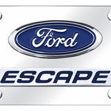 Dual Ford Escape License Plate - Chrome on Mirrored - Official Licensed
