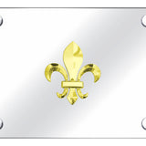 Fleur-De-Lis License Plate - Gold on Mirrored - Official Licensed