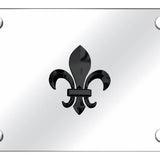 Fleur-De-Lis License Plate - Black Pearl on Mirrored - Official Licensed