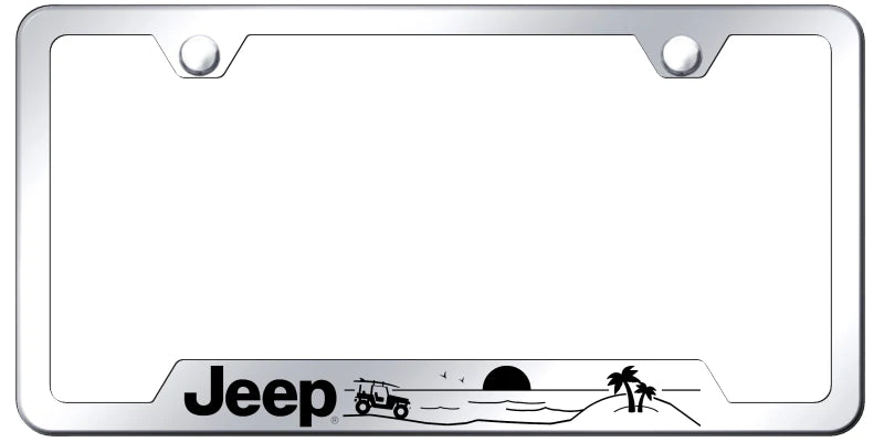 Jeep Beach Cut-Out Frame - Laser Etched - Official Licensed