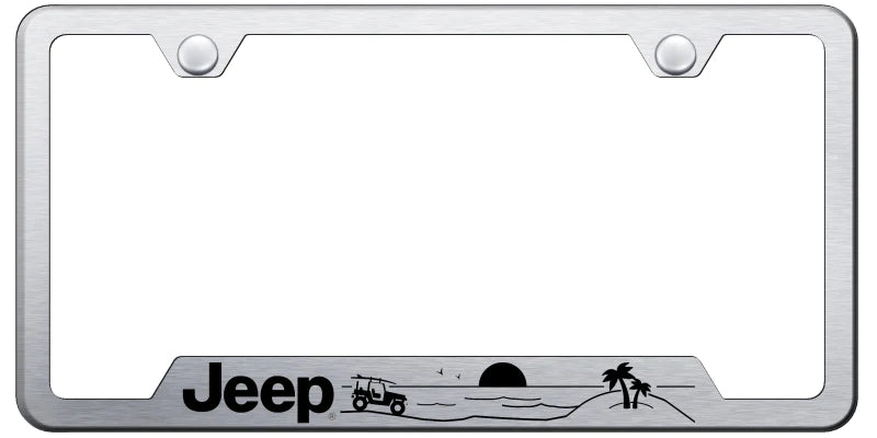 Jeep Beach Cut-Out Frame - Laser Etched - Official Licensed