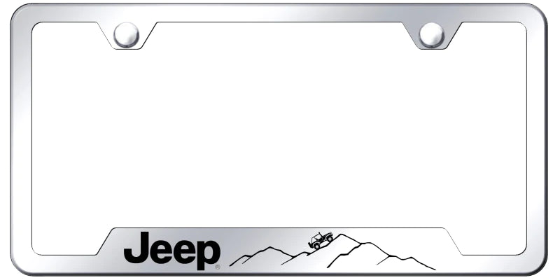 Jeep Mountain Cut-Out Frame - Laser Etched - Official Licensed