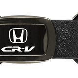 Honda CR-V Leather Tri-Ring Key Chain Fob - Gun Metal - Official Licensed