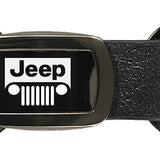 Jeep Grill Leather Tri-Ring Key Chain Fob - Gun Metal - Official Licensed