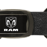 RAM Leather Tri-Ring Key Chain Fob - Gun Metal - Official Licensed