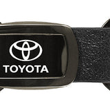 Toyota Leather Tri-Ring Key Chain Fob - Gun Metal - Official Licensed