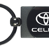 Toyota Celica Two-Tone Rectangular Key Chain Fob - Gun Metal - Official Licensed