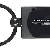 Chrysler Two-Tone Rectangular Key Chain Fob - Gun Metal - Official Licensed