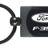 Ford F-350 Two-Tone Rectangular Key Chain Fob - Gun Metal - Official Licensed