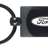 Ford Two-Tone Rectangular Key Chain Fob - Gun Metal - Official Licensed