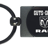 Guts - Glory - Ram Two-Tone Rectangular Key Chain Fob - Gun Metal - Official Licensed