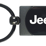 Jeep Two-Tone Rectangular Key Chain Fob - Gun Metal - Official Licensed