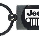 Jeep Grill Two-Tone Rectangular Key Chain Fob - Gun Metal - Official Licensed
