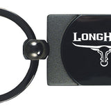 RAM Longhorn Skull Two-Tone Rectangular Key Chain Fob - Gun Metal - Official Licensed