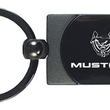 Ford Mustang 45th Ann. Two-Tone Rectangular Key Chain Fob - Gun Metal - Official Licensed