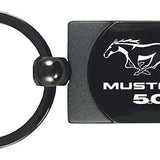 Ford Mustang 5.0 Two-Tone Rectangular Key Chain Fob - Gun Metal - Official Licensed