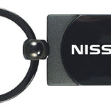 Nissan Two-Tone Rectangular Key Chain Fob - Gun Metal - Official Licensed
