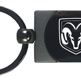 RAM Head Two-Tone Rectangular Key Chain Fob - Gun Metal - Official Licensed