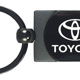 Toyota Two-Tone Rectangular Key Chain Fob - Gun Metal - Official Licensed