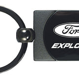 Ford Explorer Two-Tone Rectangular Key Chain Fob - Gun Metal - Official Licensed