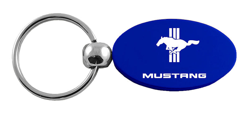 Ford Mustang Tri-Bar Oval Key Chain Fob - Official Licensed