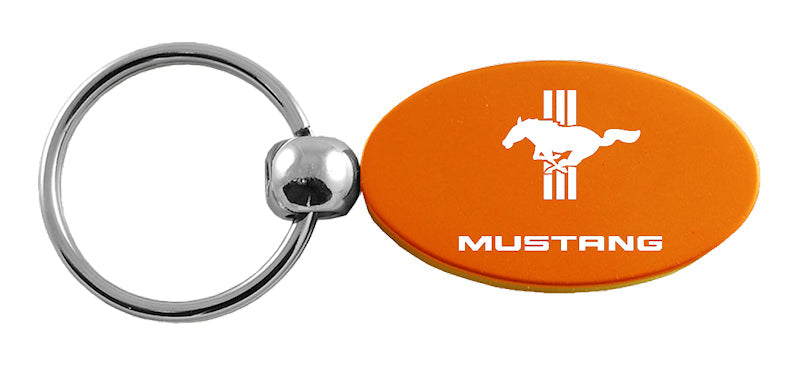Ford Mustang Tri-Bar Oval Key Chain Fob - Official Licensed