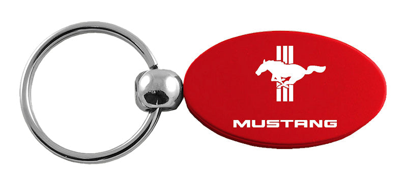 Ford Mustang Tri-Bar Oval Key Chain Fob - Official Licensed
