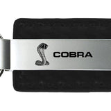 Ford Mustang Cobra Carbon Fiber Leather Key Chain Fob - Official Licensed